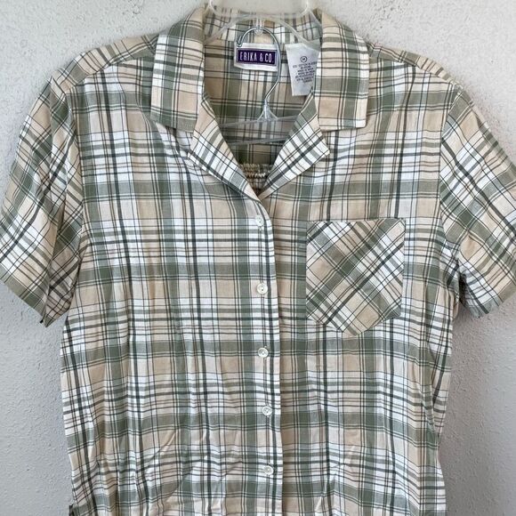 Erika & Co. Matching Button Down Shirt and Cropped Pants Size M EUC - Picture 2 of 9